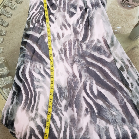 SHARAGANO LOVELY ABSTRACT PRINT HIGH LOW DRESS - Picture 6 of 9